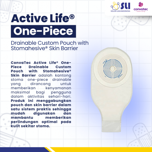Activelife One-Piece Drainable Pouch Transparent 19-64mm - ConvaTec | Kantong Stoma One Piece