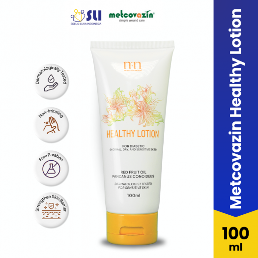 Metcovazin Natural Body Lotion Buah Merah Papua - Perawatan Kulit Kering, Diabetes & Sensitif