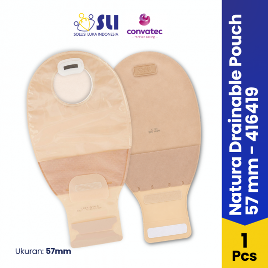 Natura Drainable Pouch 57mm 416419 - ConvaTec | Kantong Stoma Two Piece